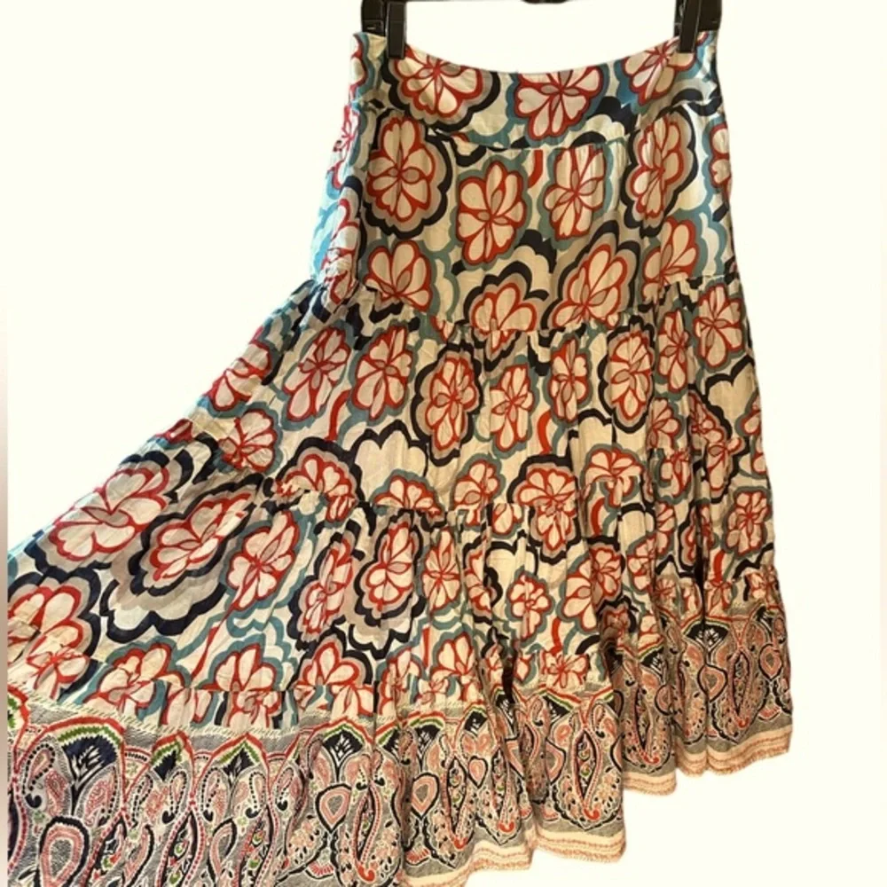 Camaieu Paris size EU 40(US 10/12) peasant Boho tiered hi waist maxi‎ skirt.EUC